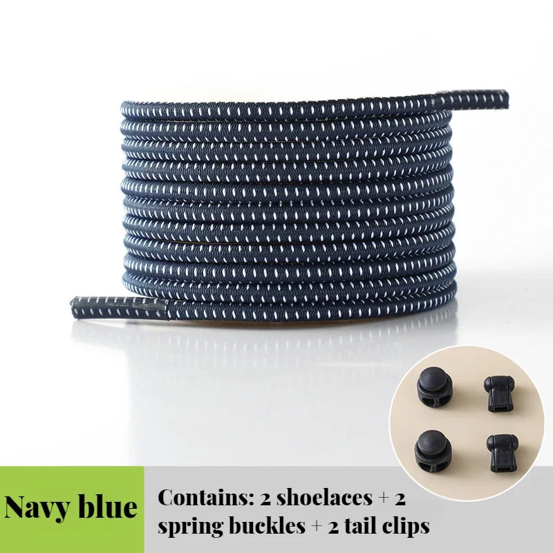 NEW Elastic Round Tennis Laces Without Ties Shoelaces Sneakers Quality Lock Shoe Laces Adult Kids Rubber Bands for Shoes 1Piar