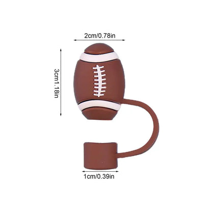 1pc Straw Topper Dust Proof Plugs Basketball Football Shape Covers Reusable Cute Soccer Ball Caps Baseball