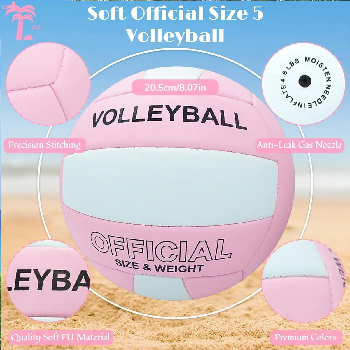 Size 5 Volleyball Professional Training Match Game Ball for Youth Beginners Indoor Practice Ball Outdoor Beach Volleyball