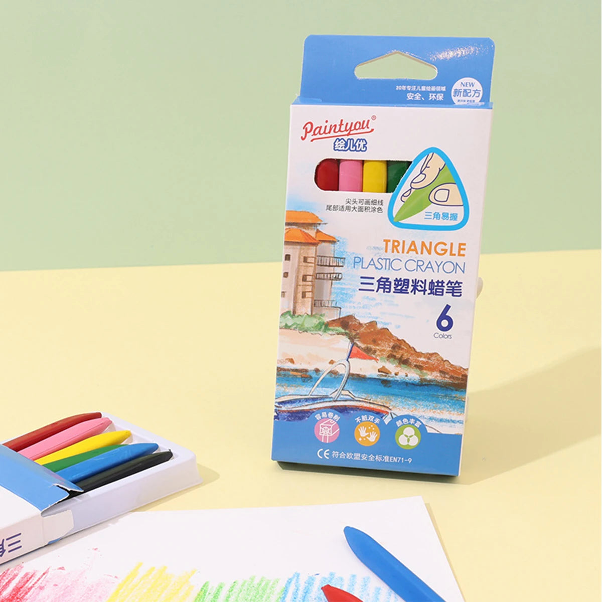 12-36 Color Washable Crayons Non-Toxic Erasable Triangular Grip Art Supplies Toddler Safe Oil Pastels for Drawing Coloring Gifts