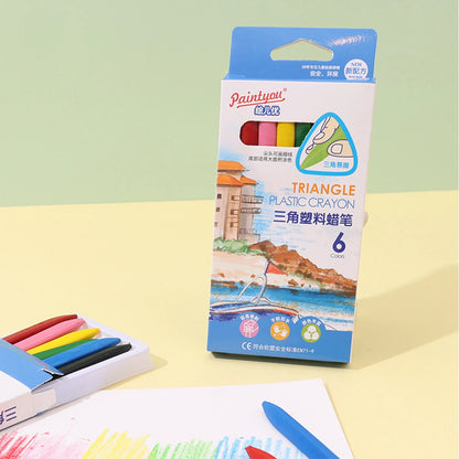 12-36 Color Washable Crayons Non-Toxic Erasable Triangular Grip Art Supplies Toddler Safe Oil Pastels for Drawing Coloring Gifts