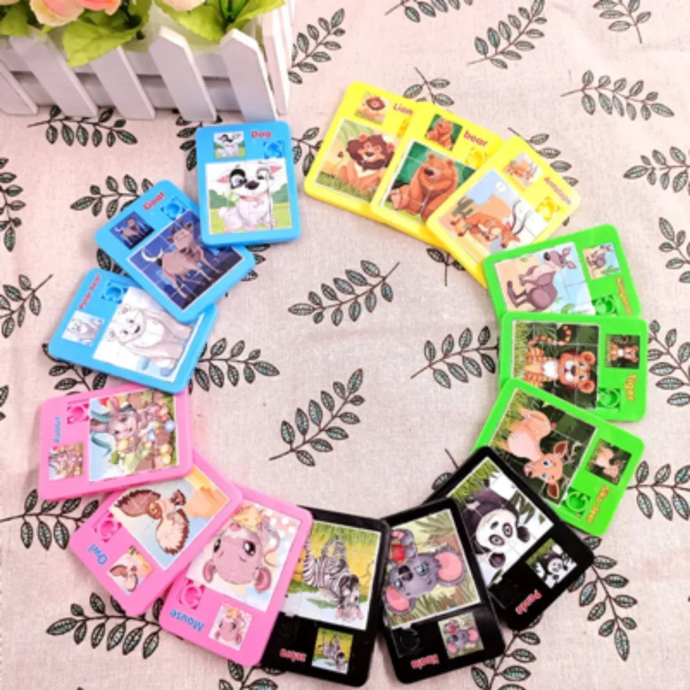 1-16 Number Learning Slide Puzzles Cartoon Education Letter Animal Children's Jigsaw Puzzle Games Brain Exercise Mini Toys