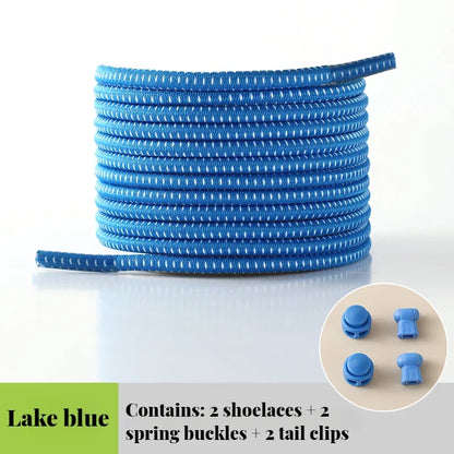 NEW Elastic Round Tennis Laces Without Ties Shoelaces Sneakers Quality Lock Shoe Laces Adult Kids Rubber Bands for Shoes 1Piar