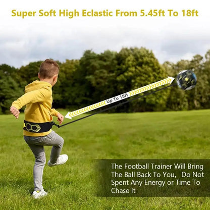 Soccer Belt Trainer Hands Free Kick Throw Sole Practice Equipment Football Dribble-up Exercise For Youth Adults Beginners