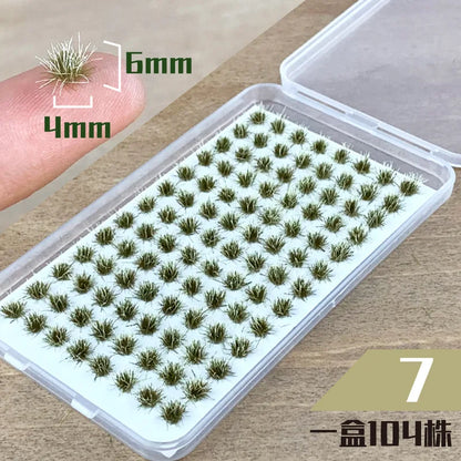 104Pcs Miniature Static Flower/Grass Tuft Plant Model Kit for Diorama Railway/Building/Garden Micro Landscape Model Making