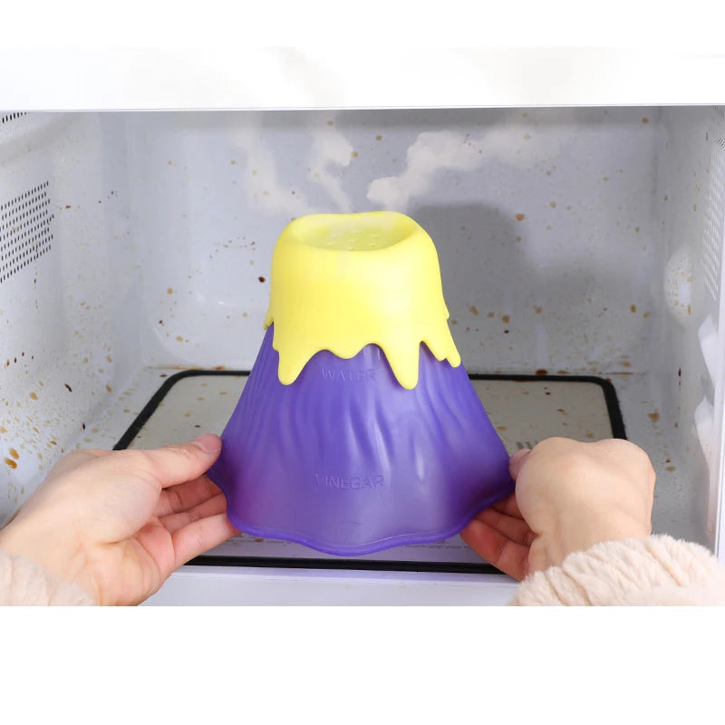 Volcano Microwave Oven Oil Dirt Cleaner Easily Cleans Microwave Appliances For The Kitchen Refrigerator Cleaning Tools