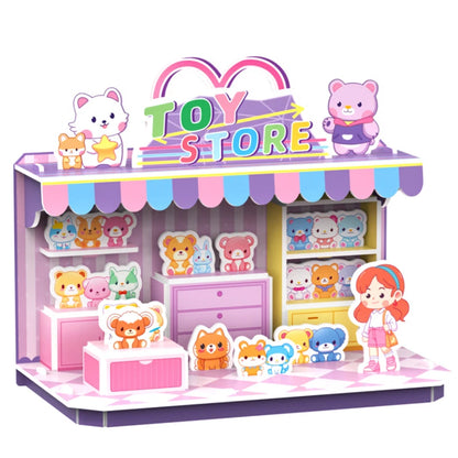 3D Puzzle Convenience Store, Car Store, Sports Store, Toy Store, DIY Puzzle Jigsaw Assembly Model