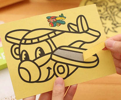 5pcs/lot Kids DIY Color Sand Painting Art Creative Sand Drawing Toys Paper Learn to Art Crafts Education Toys for Children