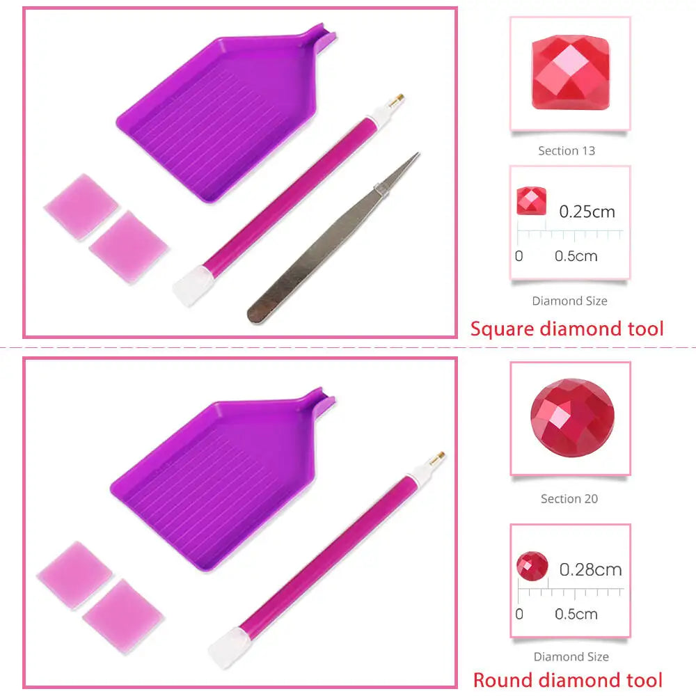 Momoart Diamond Mosaic Bus Landscape DIY Craft Kit Diamond Painting Hot Air Balloon Holiday Gifts New Arrival Decor For Home