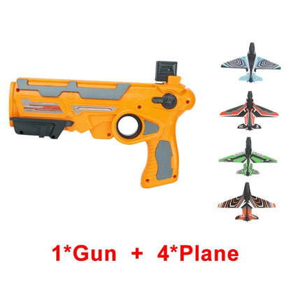 Children's Catapult Foam Plane Toy Ejection Aircraft Gun Outdoor Sports Toy Parent-Child Interactive Shooting Game Airplane Toys