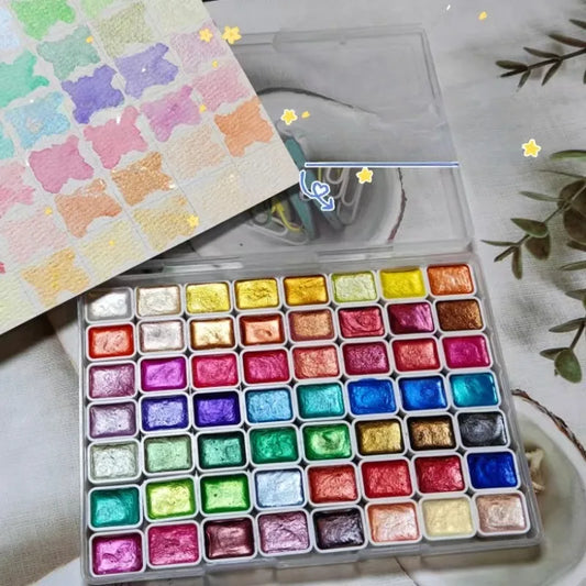 1ml Pearlescent Solid Color Watercolor Pigment Set Handmade Solid Water Color Art Watercolor Drawing Nail Painting Decoration