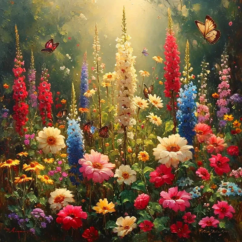 Butterfly Landscape Diamond Paintings Resin 120 Colors 5d Diy Full Drill Mosaic Flower Home Decorative Craft Kit Rhinestone