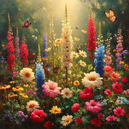 Butterfly Landscape Diamond Paintings Resin 120 Colors 5d Diy Full Drill Mosaic Flower Home Decorative Craft Kit Rhinestone