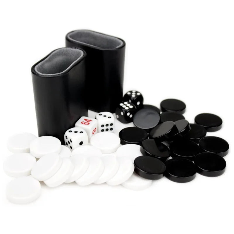 Premium Medium Collapsible Backgammon Board Game Set PU Leather Case Classic Portable Travel Board For Adults Kids Family Party