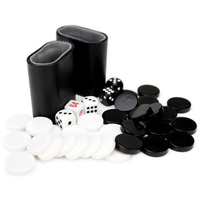 Premium Medium Collapsible Backgammon Board Game Set PU Leather Case Classic Portable Travel Board For Adults Kids Family Party