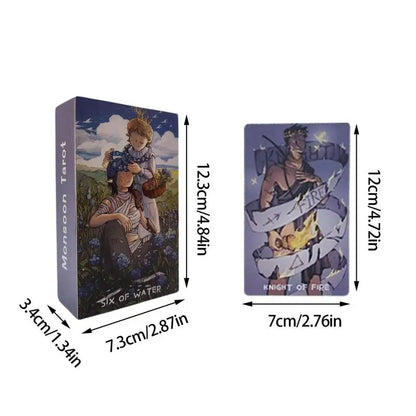 78pcs Monsoon Tarot With Paper Instruction For Amily Friends Party Divination Board Game Oracle Cards Party Playing Cards Tarot