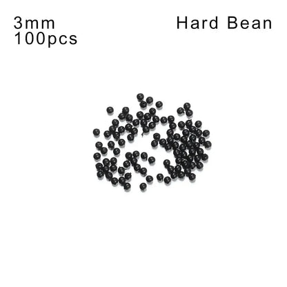 100pcs Fishing Beads Space Stopper Black 3mm-12mm Round Soft and hard beans Fishing Lures bait Hook Rig Accessories