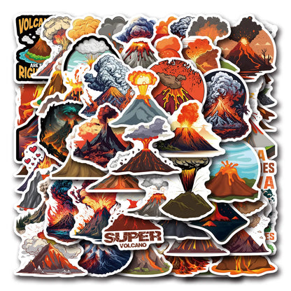 10/30/55PCS Fun Volcano Cartoon Sticker DIY Phone Laptop Luggage Skateboard Graffiti Decals Fun for Gift