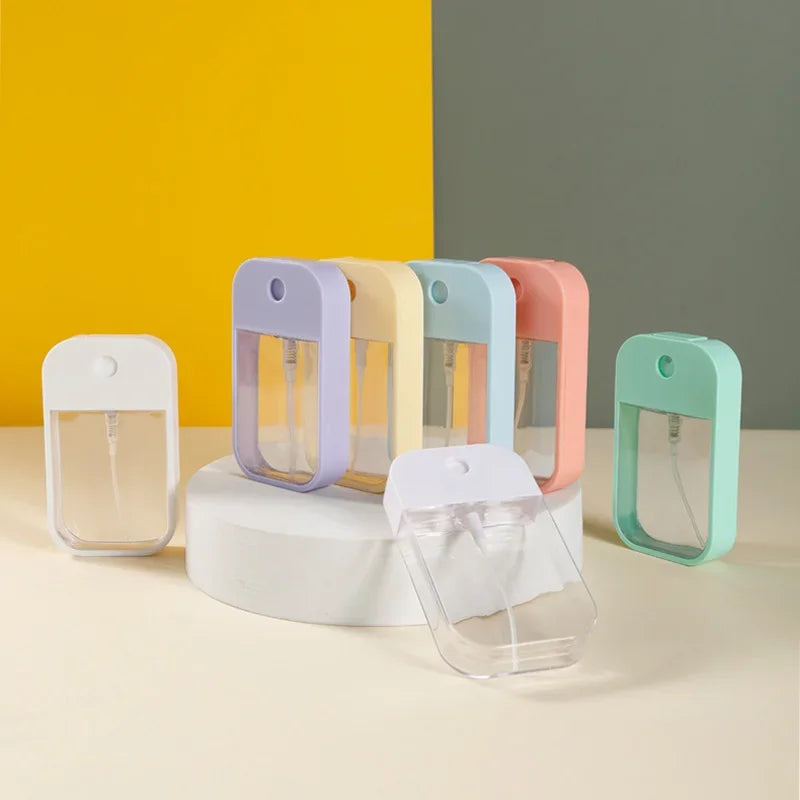 Portable Square Perfume Spray Bottle 45ml Alcohol Watering Hand Sanitizer Refillable Silicone Set Makeup Atomizer For Traveling