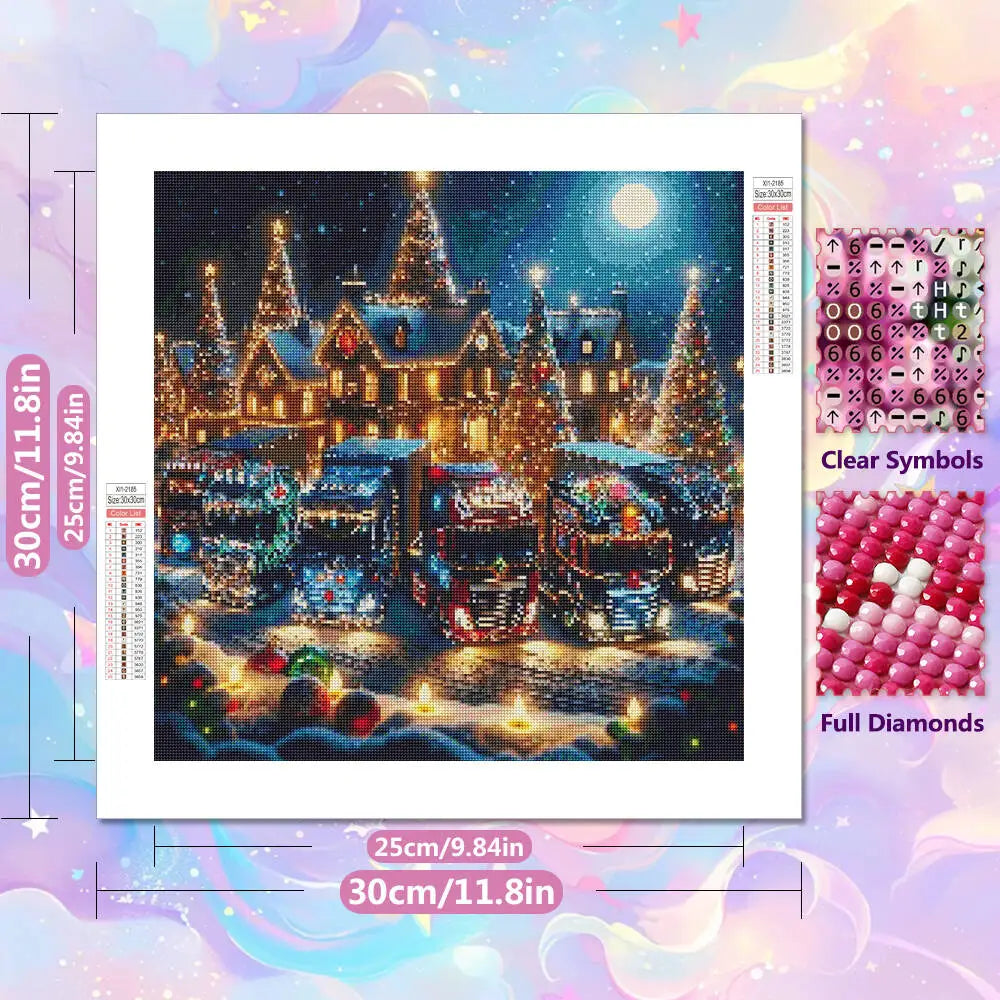 EverShine Diamond Embroidery House Landscape Winter Full Drill Mosaic Car Diamond Painting Christmas Craft Kit Home Decor Gift