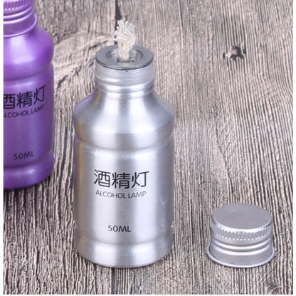 1pc Portable Metal Alcohol Lamp 50ml Chemistry Alcohol Burner Lamp Lab Equipment Heating Laborotary Supplies