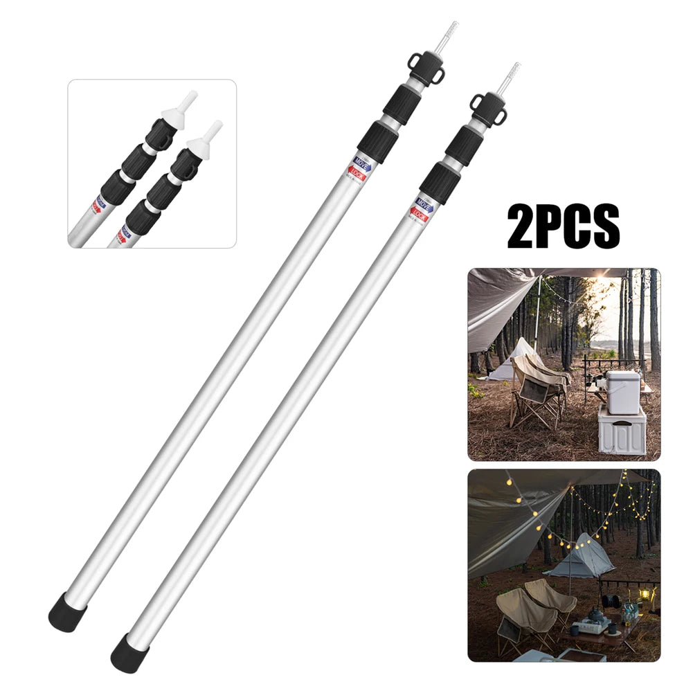 Tent Poles Telescopic Adjustable Awning Canopy Tarp Pole Support Rod for Sun Shelter Garden Camping Tents