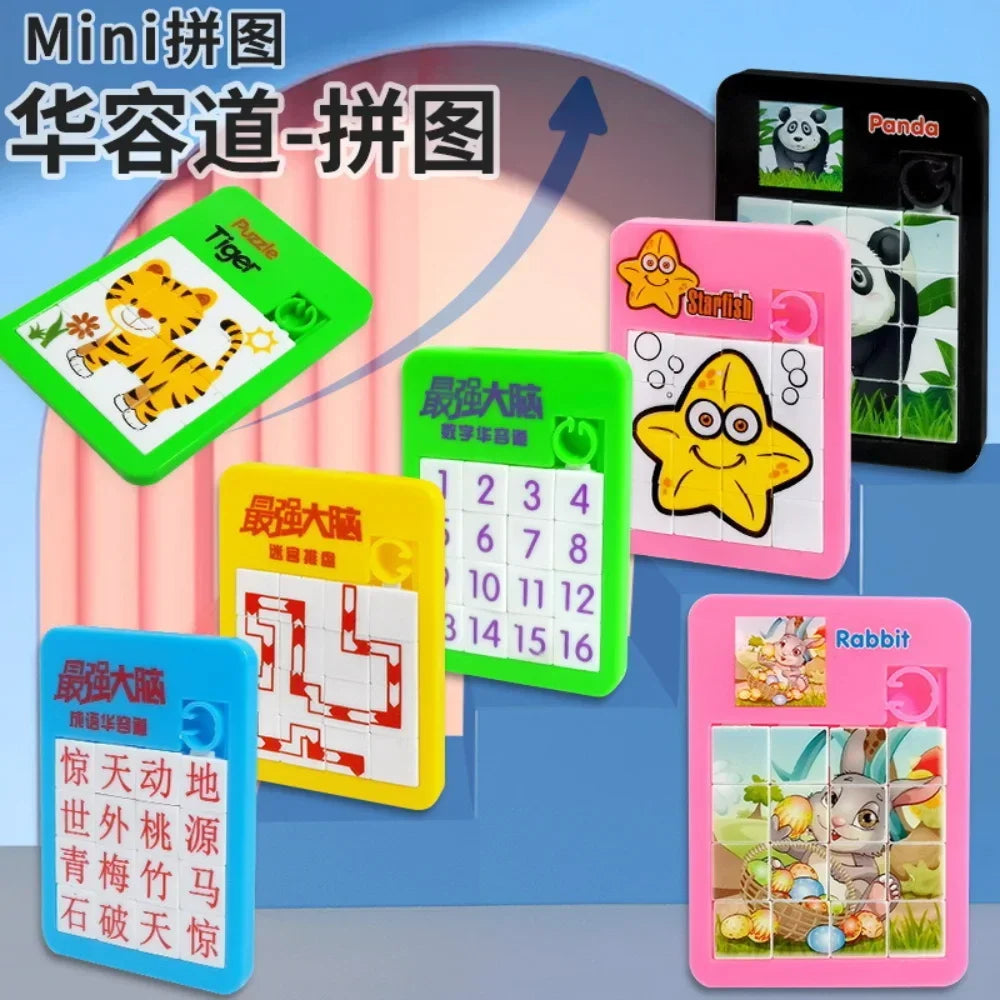 1-16 Number Learning Slide Puzzles Cartoon Education Letter Animal Children's Jigsaw Puzzle Games Brain Exercise Mini Toys