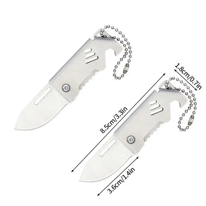 Outdoor Mini Folding Knife Portable Stainless Steel Survival Pocket Knife Camping Backpack Keychain Pendant Camping Hiking Tools