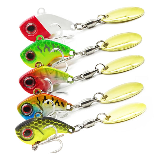 5Pcs Spinner Fishing Lure 5g/7g/10g/14g/20g Long Casting Drop Shot Bait VIB VIBRATION Artificial Bait Swivel Pike Fishing Tackle