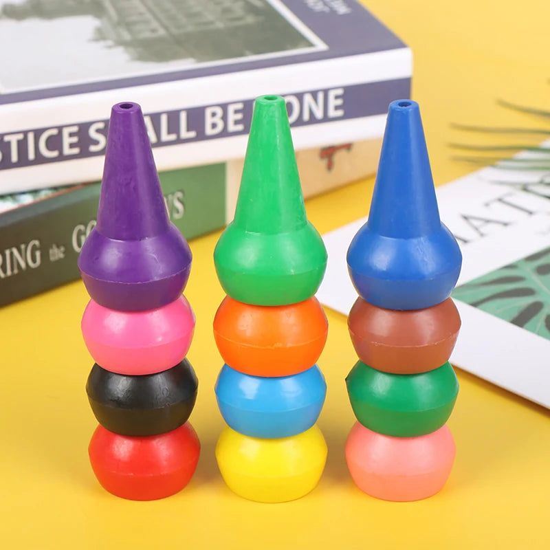 12pcs Non-toxic Children Safety Color Crayons 3D Finger Art Supplies