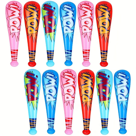 12Pcs Inflatable Baseball Bats Toys for Kids Swimming Pool Water Games Toys Summer Beach Party Fun Oversized Balloon Bat Toys