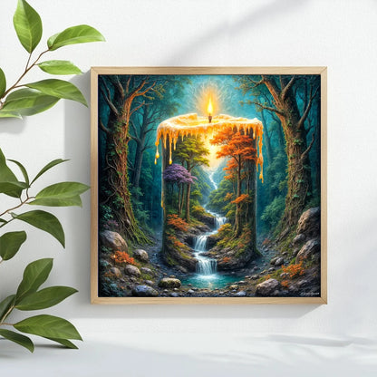 1pc 40X40CM/15.74inch Candles in nature cross stitch Kit DIY kit 11CT/14CT Full Embroidery for gift New Arrival