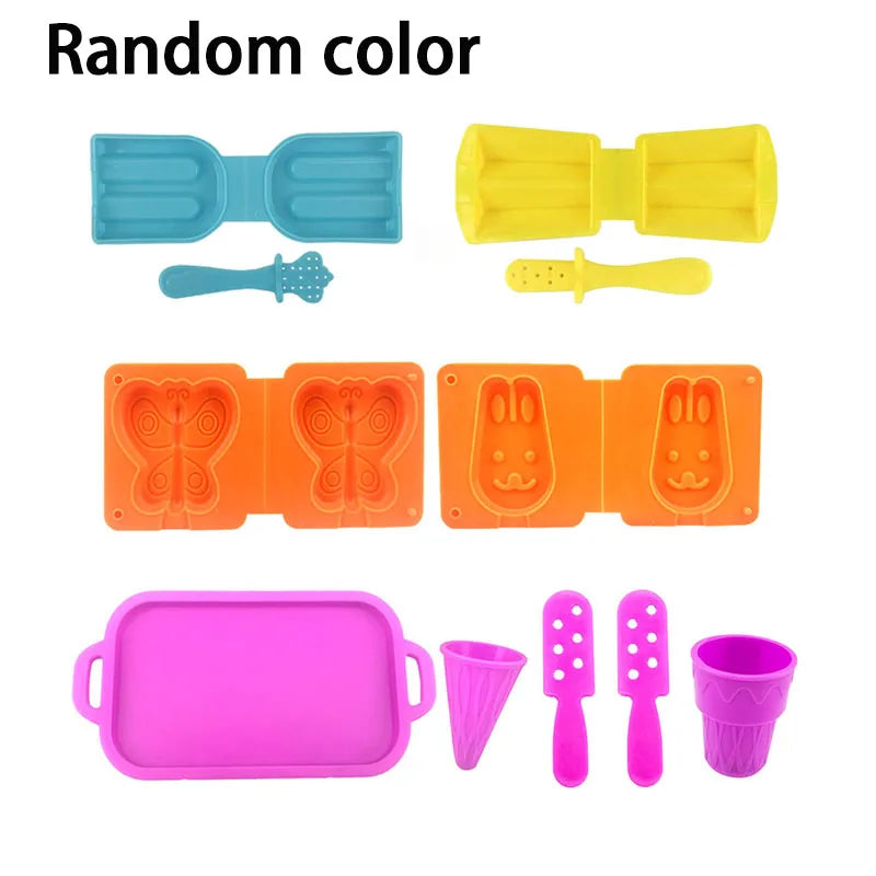 Funny Ice Cream Playdough Mold Kids DIY Toys 3D Rabbit Butterfly Popsicle Clay Dough Plasticine Mould Boys Girls Party Favor