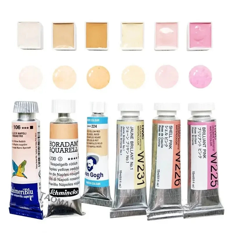 Skin Color Watercolor Paint 2ml Mini Sample VanGogh/Holbein Daniel Smith/Mijello Paul Rubens Flesh Color Water Color Art