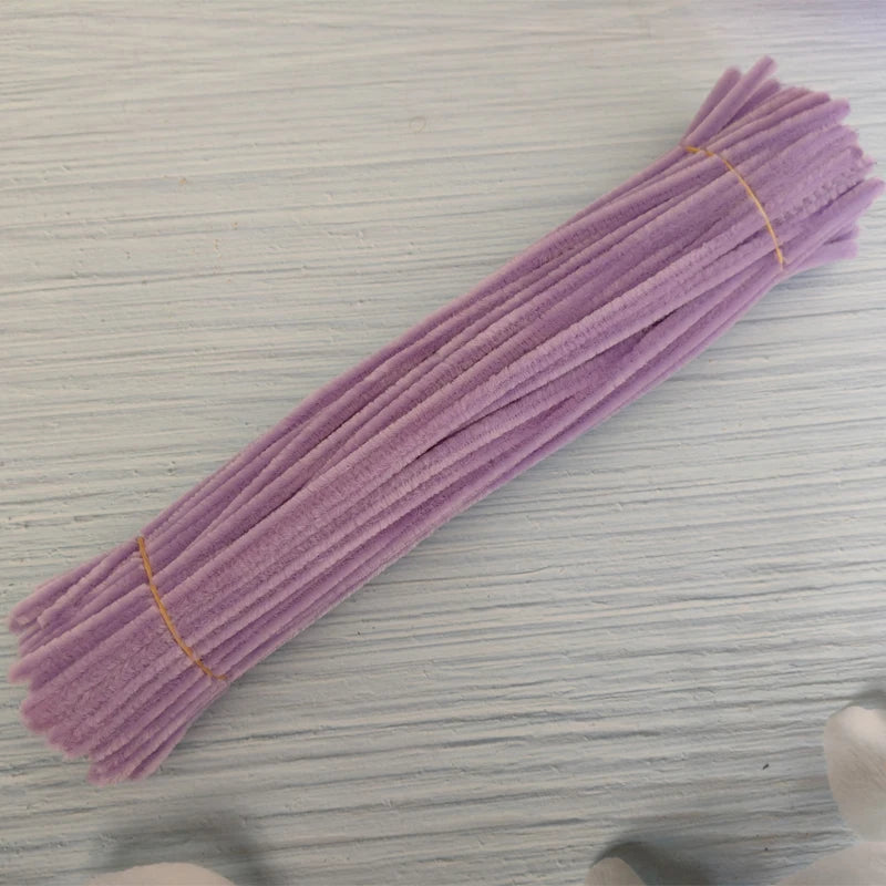 100pcs 30cm Twist Wire Chenille Stems Pipe Cleaners Kid Plush Stick Strips Educational Toys Handmade Material DIY Craft Supplies