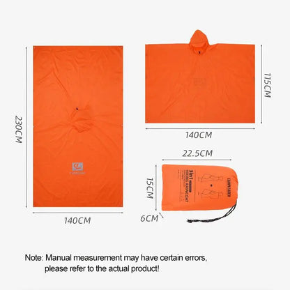 3-in-1 Waterproof Lightweight Unisex Raincoat Hiking,Raincoat Hiking Multifunctional Outdoor Activity Rain Gear Tent Cover