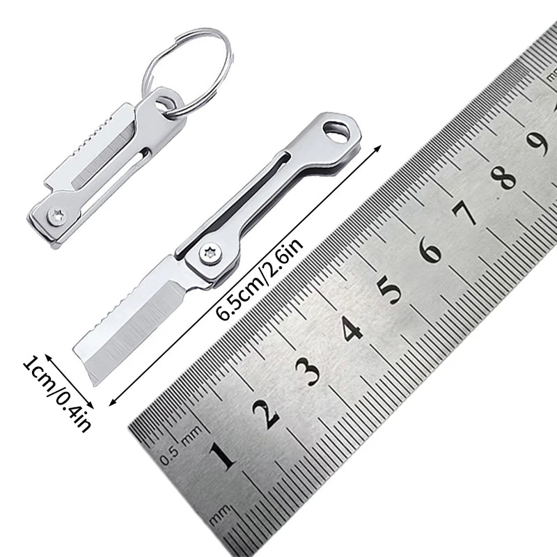 Outdoor Mini Folding Knife Portable Stainless Steel Survival Pocket Knife Camping Backpack Keychain Pendant Camping Hiking Tools