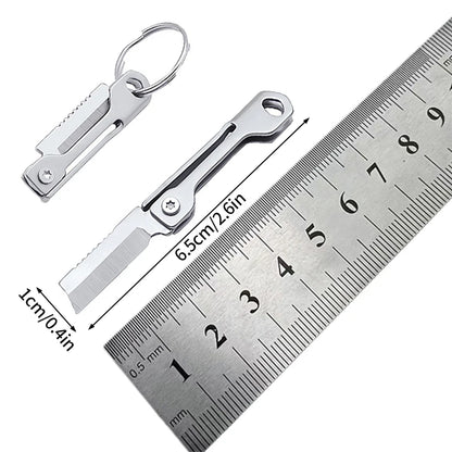 Outdoor Mini Folding Knife Portable Stainless Steel Survival Pocket Knife Camping Backpack Keychain Pendant Camping Hiking Tools