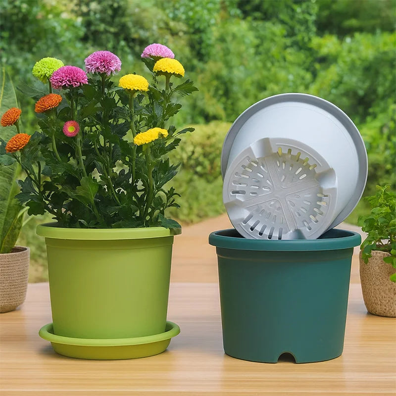 1PC Plastic Flowerpot Thickened Plant Pot for Flowers Shrubs Succulents Breathable Root Control Flower Pot Garden Decorations