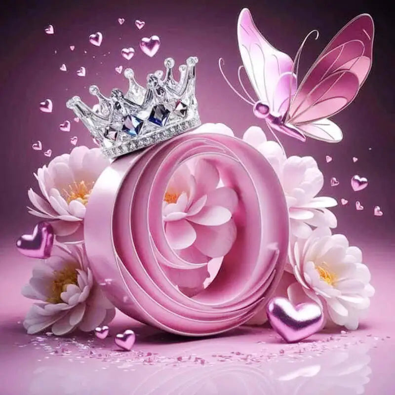 Huacan New Arrivals Diamond Painting Crown Letters  Full Drill Mosaic Butterfly Alphabet Art Wall Decor For Home Craft Kit