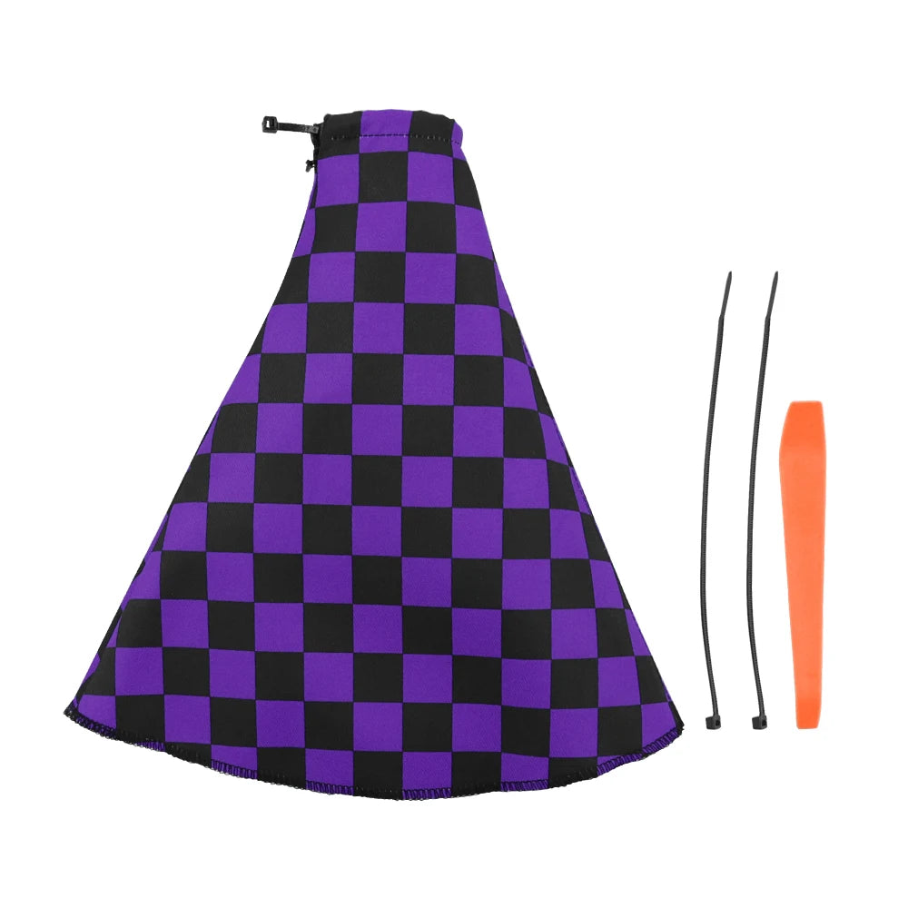 4Pcs JDM Racing  Plush Floor Mat Checkers Vehicle Front Rear Carpets Universal Car Floor Carpet Rugs Non-Slip Car Decoration