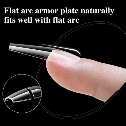 XS-L Nature Soft Gel False Nail Tips Full Cover Press on Almond Capsules Coffin Artificial Glossy Fake Nails Extension 16 Sizes