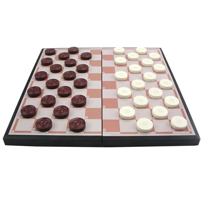 Foldable Premium Plastic Checkers Board Game Set With Smooth Non Toxic Pieces For Adults Family Friends Chinese
