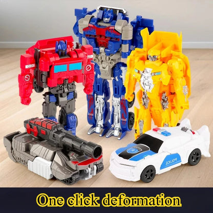Transforming Car Model Toys Robot Kit Optimus Prime Bumblebee Deformed Car Toys Children Birthday Gift
