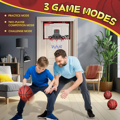 Mini Basketball Hoop For Kids，Basketball Hoop Over The Door with Scoreboard,Sports Toys Gifts for 4 5 6 7 8 9 10 Year Old Boys