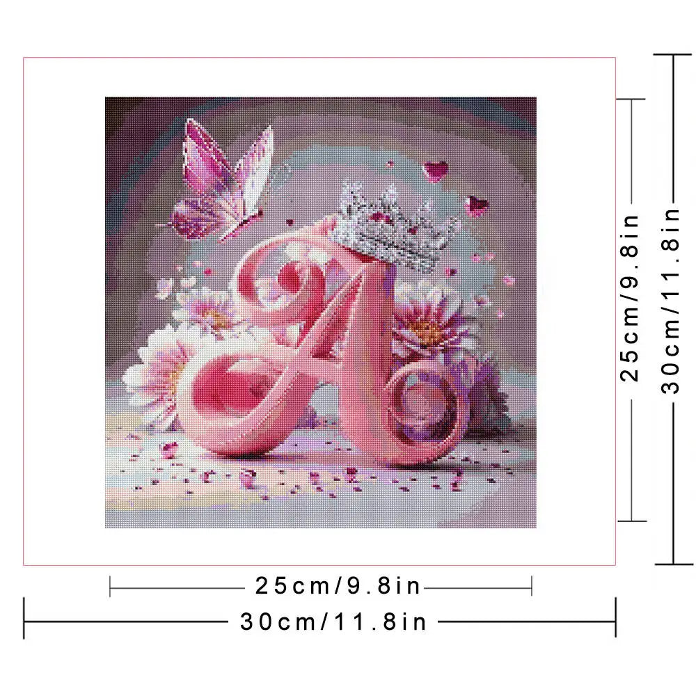 Huacan New Arrivals Diamond Painting Crown Letters  Full Drill Mosaic Butterfly Alphabet Art Wall Decor For Home Craft Kit