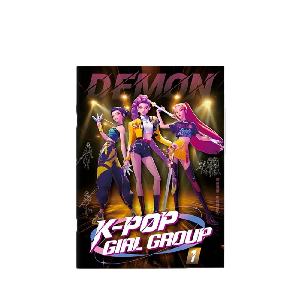 Kpop Demon Hunters Coloring Book Anime Character Rumi Mira Zoey Cute Line Drawing Tracing Sketch Copying Picture Book Kids Gifts