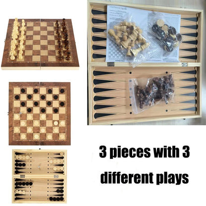 Backgammon Board Games, Party Table Games, Dice Chess, Entertainment, Travel, Checkers, 3 in 1