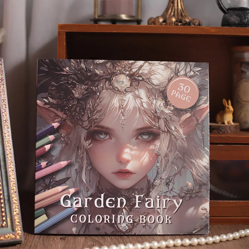 Garden Fairy Coloring Book for Children Adults Stress Relief Art Painting Sketchbook Watercolor DIY Drawing Notebook Supplies