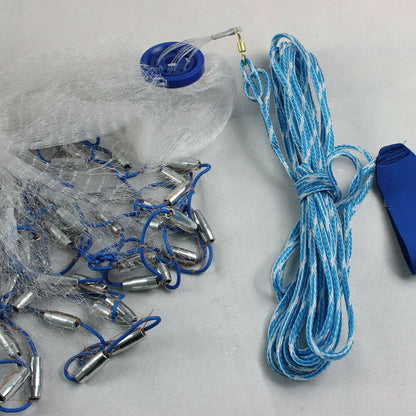 10ft Diameter Fishing Cast Net 0.59*0.59in mesh Fishing Cast Net for Bait Trap